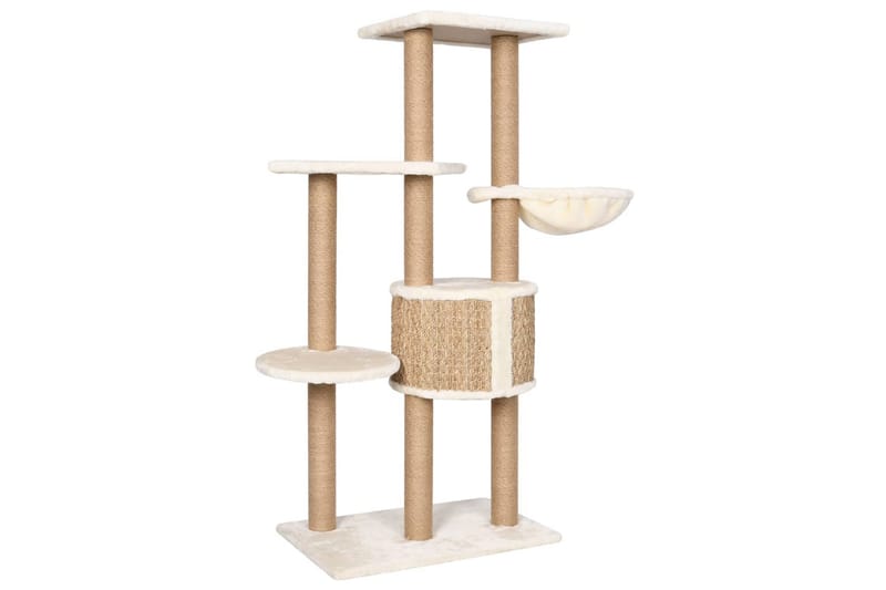 Kattetre med klorestolpe 126 cm sjøgress - Beige - Sport & fritid - Til dyrene - Katt - Kattemøbler - Klorestativ & kloremøbler