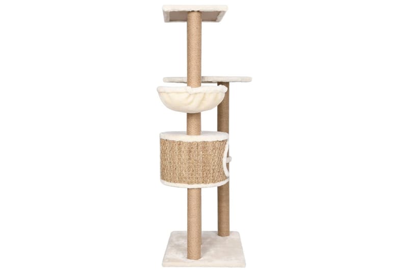 Kattetre med klorestolpe 126 cm sjøgress - Beige - Klorestativ & kloremøbler - Kattemøbler