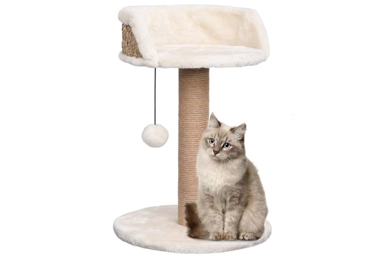 Kattetre med klorestolpe 49 cm sjøgress - Beige - Sport & fritid - Til dyrene - Katt - Kattemøbler - Klorestativ & kloremøbler