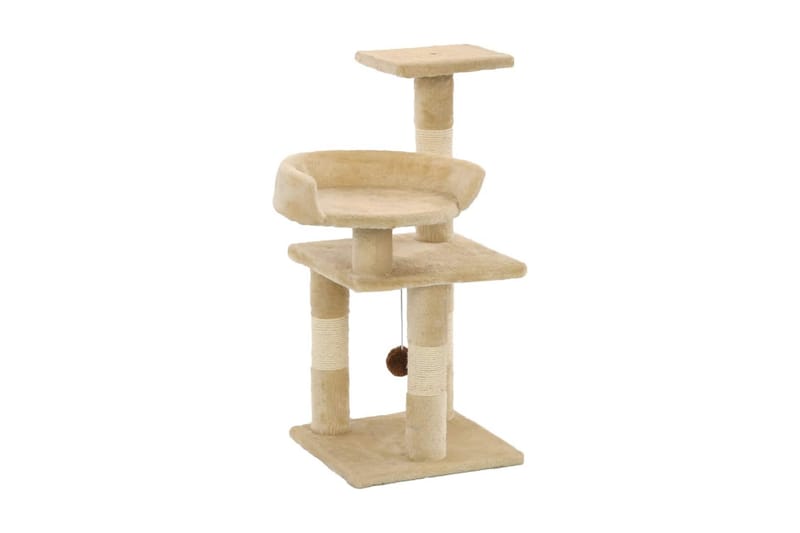 Kattetre med klorestolper i sisal 65 cm beige - Beige - Sport & fritid - Til dyrene - Katt - Kattemøbler