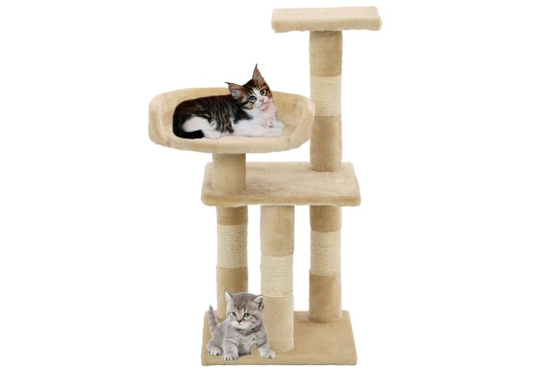 Kattetre med klorestolper i sisal 65 cm beige - Beige - Sport & fritid - Til dyrene - Katt - Kattemøbler