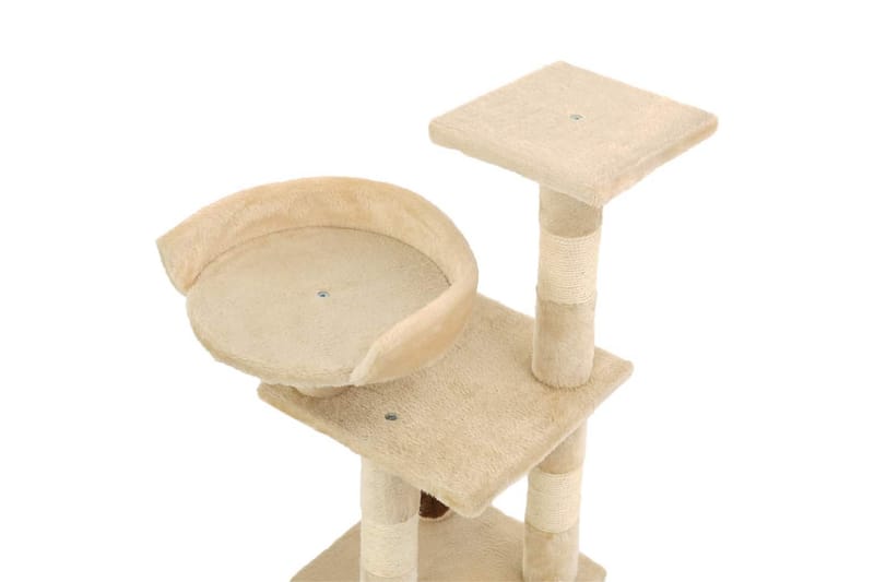 Kattetre med klorestolper i sisal 65 cm beige - Beige - Sport & fritid - Til dyrene - Katt - Kattemøbler