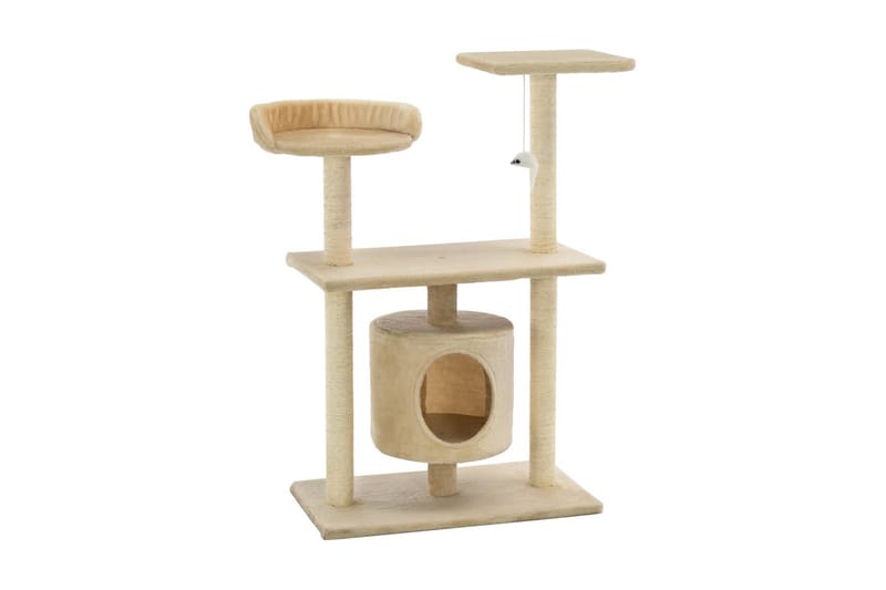 Kattetre med klorestolper i sisal 95 cm beige - Beige - Sport & fritid - Til dyrene - Katt - Kattemøbler