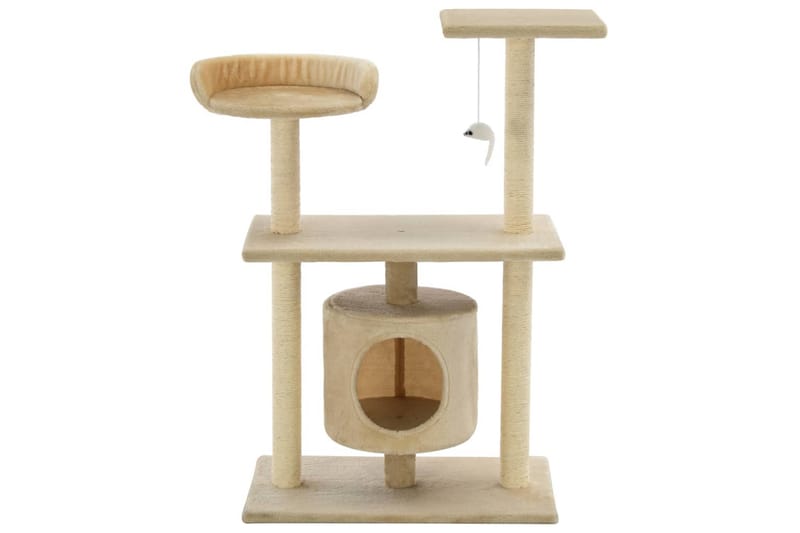 Kattetre med klorestolper i sisal 95 cm beige - Beige - Sport & fritid - Til dyrene - Katt - Kattemøbler