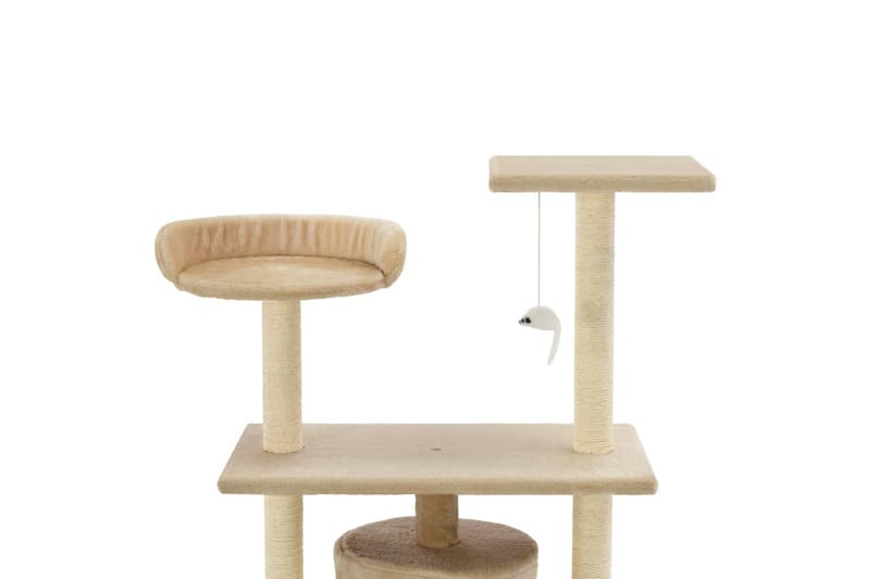Kattetre med klorestolper i sisal 95 cm beige - Beige - Sport & fritid - Til dyrene - Katt - Kattemøbler