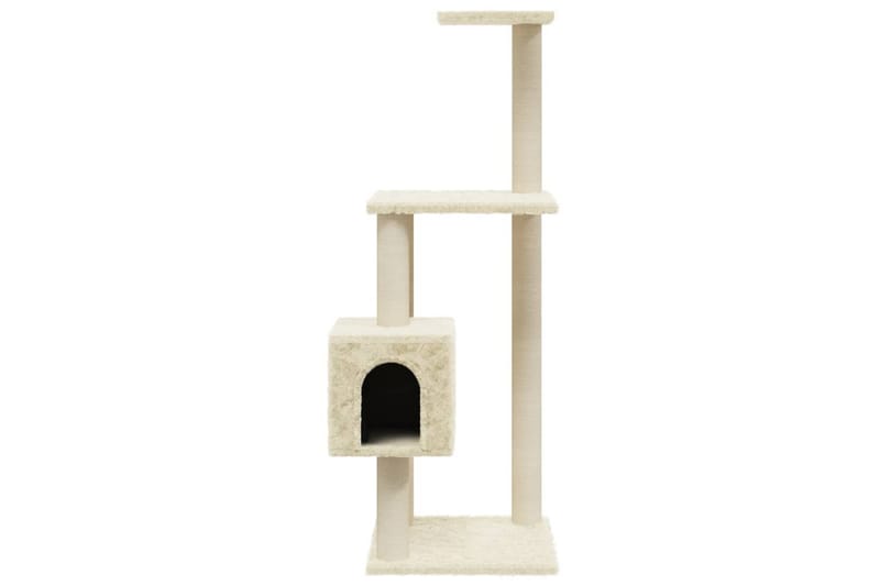 Kattetre med klorestolper i sisal kremhvit 104 cm - Krem - Klorestativ & kloremøbler - Kattemøbler