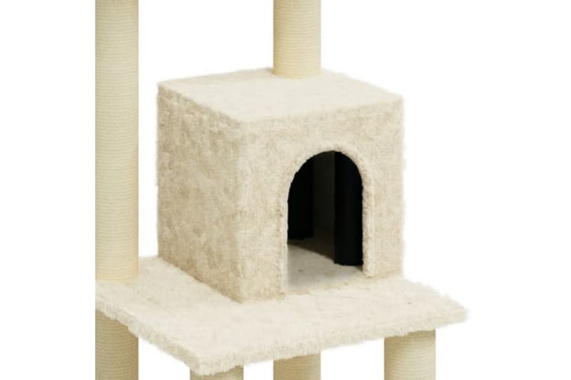 Kattetre med klorestolper i sisal kremhvit 105 cm - Krem - Klorestativ & kloremøbler - Kattemøbler