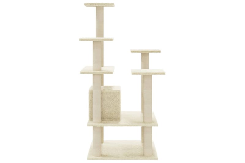 Kattetre med klorestolper i sisal kremhvit 110 cm - Krem - Klorestativ & kloremøbler - Kattemøbler