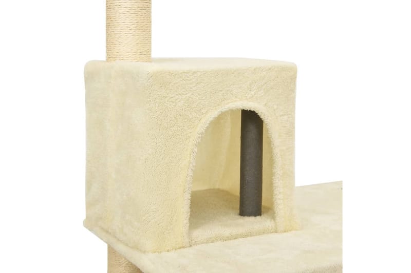 Kattetre med klorestolper i sisal kremhvit 119 cm - Krem - Klorestativ & kloremøbler - Kattemøbler