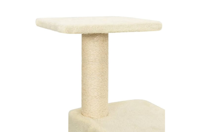 Kattetre med klorestolper i sisal kremhvit 119 cm - Krem - Sport & fritid - Til dyrene - Katt - Kattemøbler - Klorestativ & kloremøbler