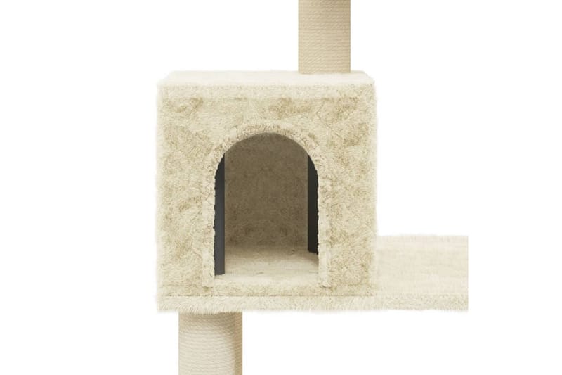 Kattetre med klorestolper i sisal kremhvit 147 cm - Krem - Kattemøbler - Klorestativ & kloremøbler