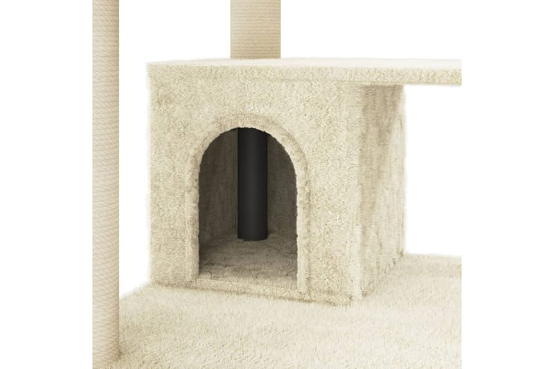Kattetre med klorestolper i sisal kremhvit 183 cm - Krem - Kattemøbler - Klorestativ & kloremøbler