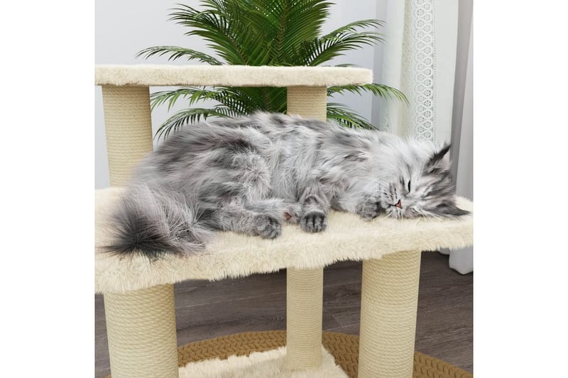 Kattetre med klorestolper i sisal kremhvit 50,5 cm - Krem - Klorestativ & kloremøbler - Kattemøbler
