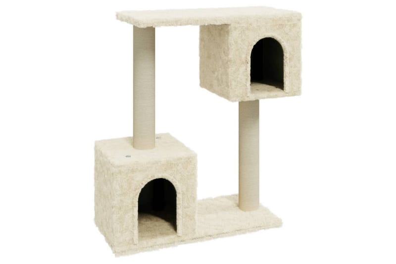 Kattetre med klorestolper i sisal kremhvit 60 cm - Krem - Klorestativ & kloremøbler - Kattemøbler