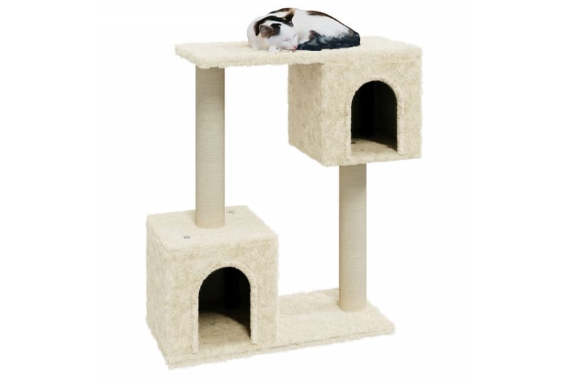 Kattetre med klorestolper i sisal kremhvit 60 cm - Krem - Klorestativ & kloremøbler - Kattemøbler