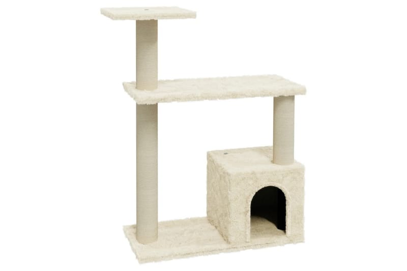 Kattetre med klorestolper i sisal kremhvit 70 cm - Krem - Klorestativ & kloremøbler - Kattemøbler