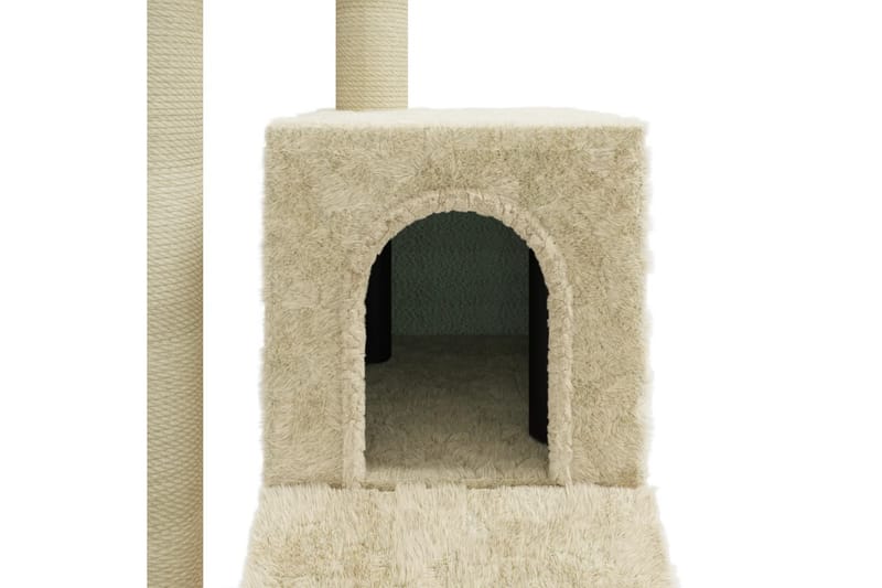 Kattetre med klorestolper i sisal kremhvit 92 cm - Krem - Klorestativ & kloremøbler - Kattemøbler