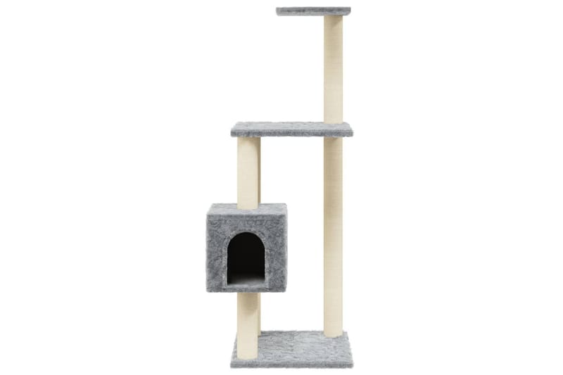Kattetre med klorestolper i sisal lysegrå 104 cm - Grå - Kattemøbler - Klorestativ & kloremøbler