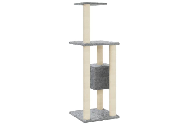 Kattetre med klorestolper i sisal lysegrå 104 cm - Grå - Sport & fritid - Til dyrene - Katt - Kattemøbler - Klorestativ & kloremøbler