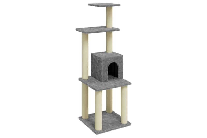 Kattetre med klorestolper i sisal lysegrå 105 cm - Grå - Kattemøbler - Klorestativ & kloremøbler