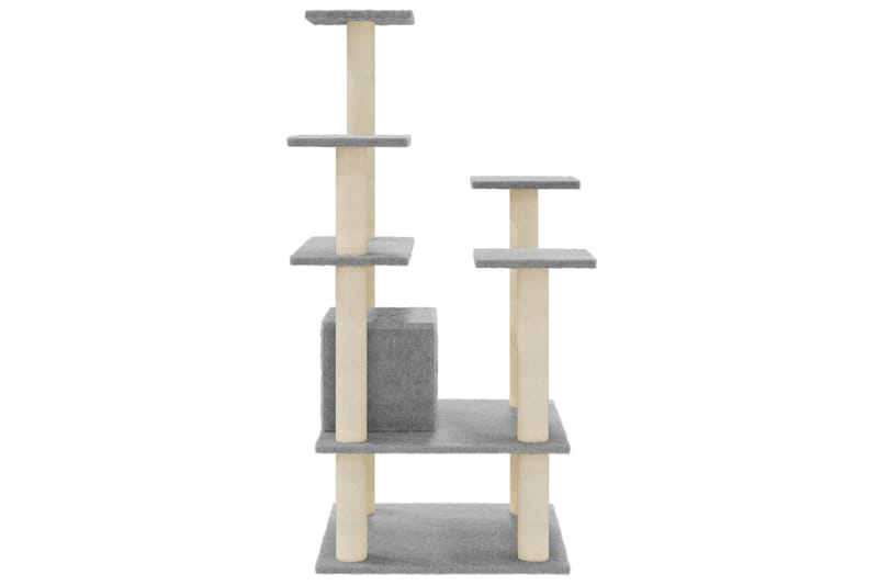 Kattetre med klorestolper i sisal lysegrå 110 cm - Grå - Sport & fritid - Til dyrene - Katt - Kattemøbler - Klorestativ & kloremøbler