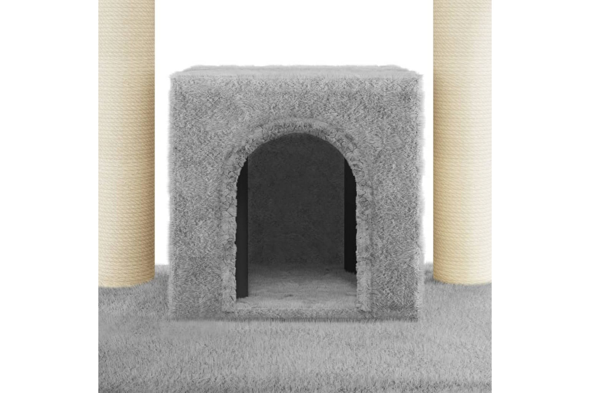 Kattetre med klorestolper i sisal lysegrå 110 cm - Grå - Sport & fritid - Til dyrene - Katt - Kattemøbler - Klorestativ & kloremøbler