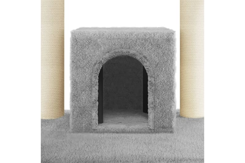 Kattetre med klorestolper i sisal lysegrå 110 cm - Grå - Sport & fritid - Til dyrene - Katt - Kattemøbler - Klorestativ & kloremøbler