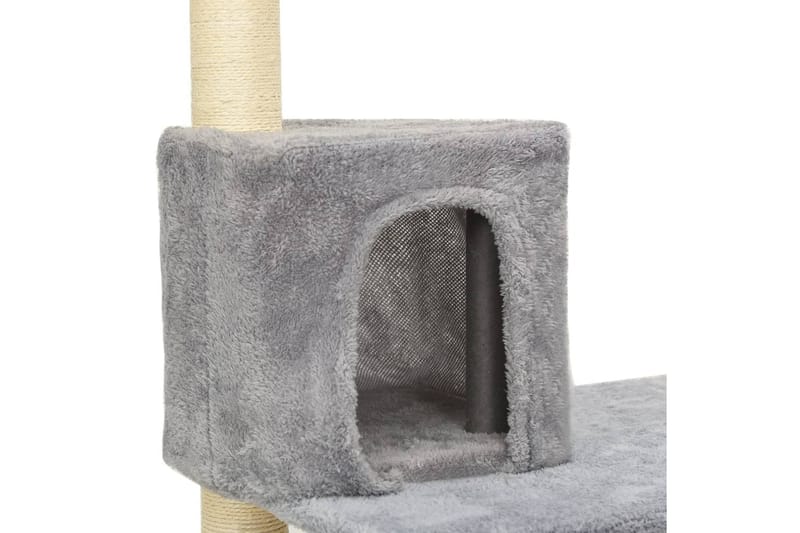 Kattetre med klorestolper i sisal lysegrå 119 cm - Grå - Klorestativ & kloremøbler - Kattemøbler
