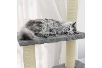 Kattetre med klorestolper i sisal lysegrå 155 cm - Grå - Sport & fritid - Til dyrene - Katt - Kattemøbler - Klorestativ & kloremøbler