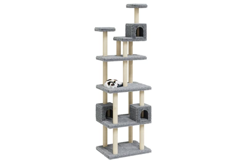 Kattetre med klorestolper i sisal lysegrå 188 cm - Grå - Sport & fritid - Til dyrene - Katt - Kattemøbler - Klorestativ & kloremøbler