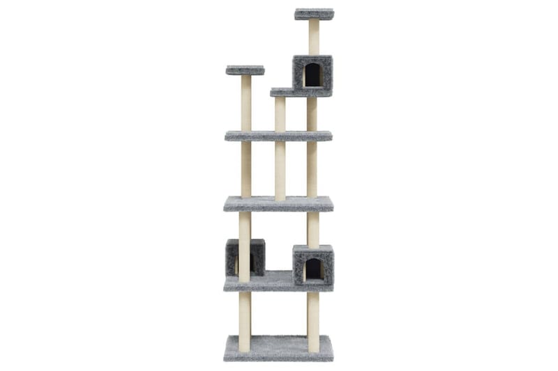 Kattetre med klorestolper i sisal lysegrå 188 cm - Grå - Sport & fritid - Til dyrene - Katt - Kattemøbler - Klorestativ & kloremøbler