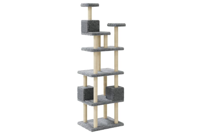 Kattetre med klorestolper i sisal lysegrå 188 cm - Grå - Sport & fritid - Til dyrene - Katt - Kattemøbler - Klorestativ & kloremøbler