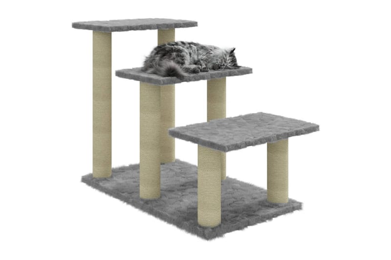 Kattetre med klorestolper i sisal lysegrå 50,5 cm - Grå - Klorestativ & kloremøbler - Kattemøbler
