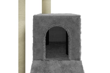 Kattetre med klorestolper i sisal lysegrå 92 cm - Grå - Sport & fritid - Til dyrene - Katt - Kattemøbler - Klorestativ & kloremøbler