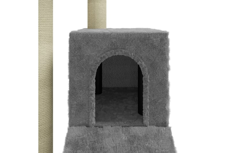 Kattetre med klorestolper i sisal lysegrå 92 cm - Grå - Sport & fritid - Til dyrene - Katt - Kattemøbler - Klorestativ & kloremøbler