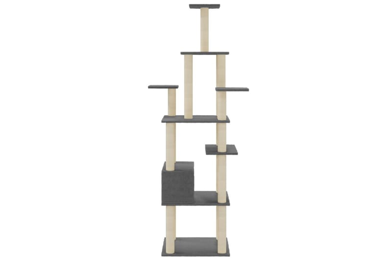 Kattetre med klorestolper i sisal mørkegrå 183 cm - Grå - Kattemøbler - Klorestativ & kloremøbler