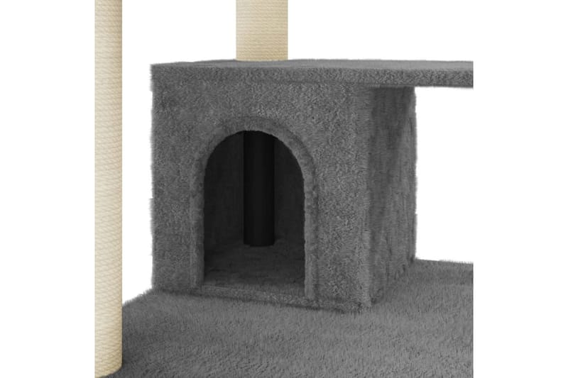 Kattetre med klorestolper i sisal mørkegrå 183 cm - Grå - Kattemøbler - Klorestativ & kloremøbler