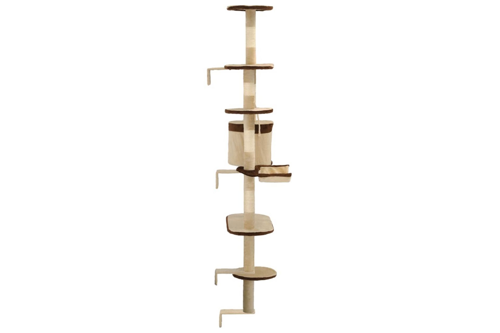 Kattetre med klorestolper i sisal veggmontert 194 cm - Beige - Sport & fritid - Til dyrene - Katt - Kattemøbler
