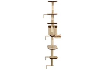Kattetre med klorestolper i sisal veggmontert 194 cm - Beige - Sport & fritid - Til dyrene - Katt - Kattemøbler
