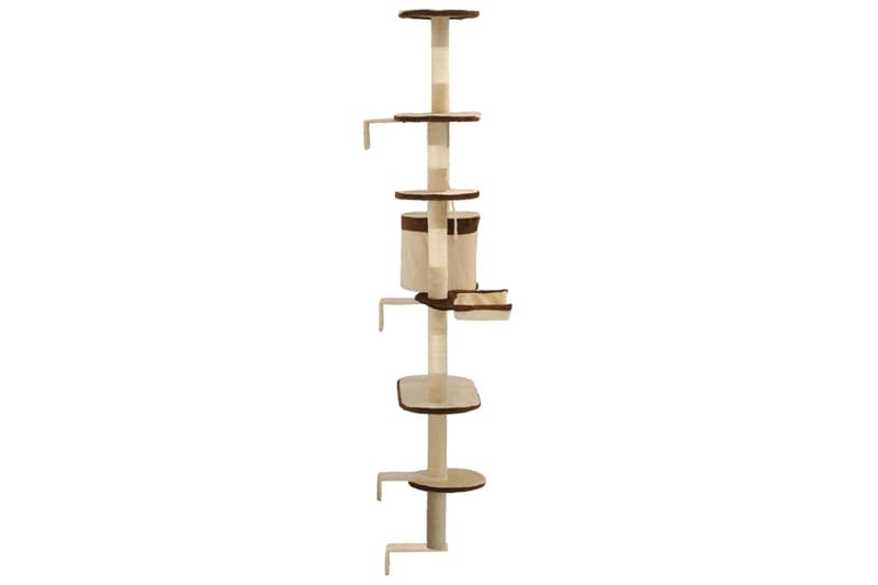 Kattetre med klorestolper i sisal veggmontert 194 cm - Beige - Sport & fritid - Til dyrene - Katt - Kattemøbler