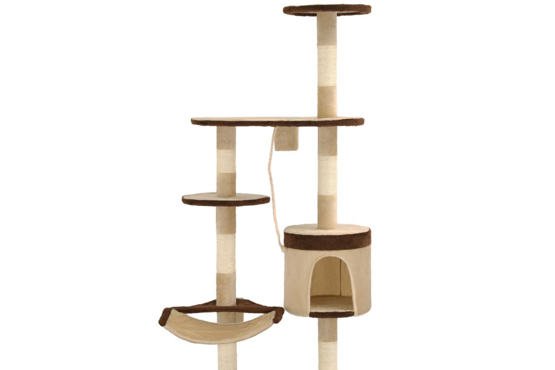 Kattetre med klorestolper i sisal veggmontert 194 cm - Beige - Sport & fritid - Til dyrene - Katt - Kattemøbler