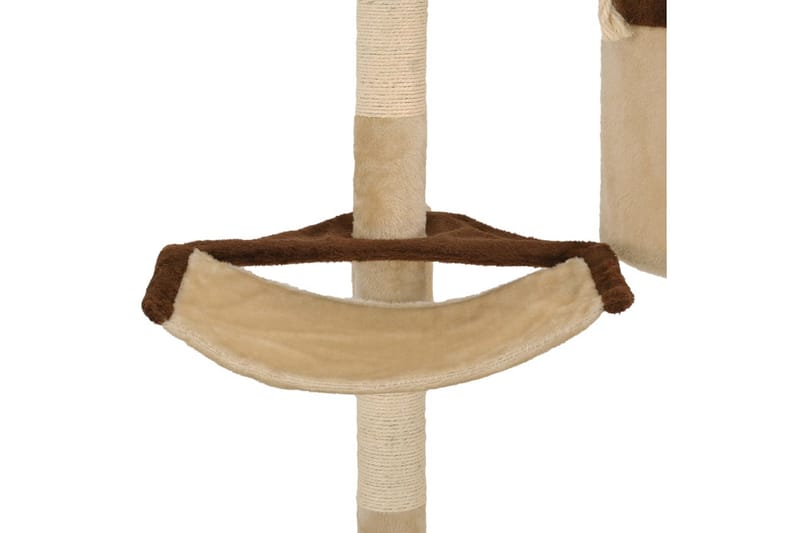 Kattetre med klorestolper i sisal veggmontert 194 cm - Beige - Sport & fritid - Til dyrene - Katt - Kattemøbler