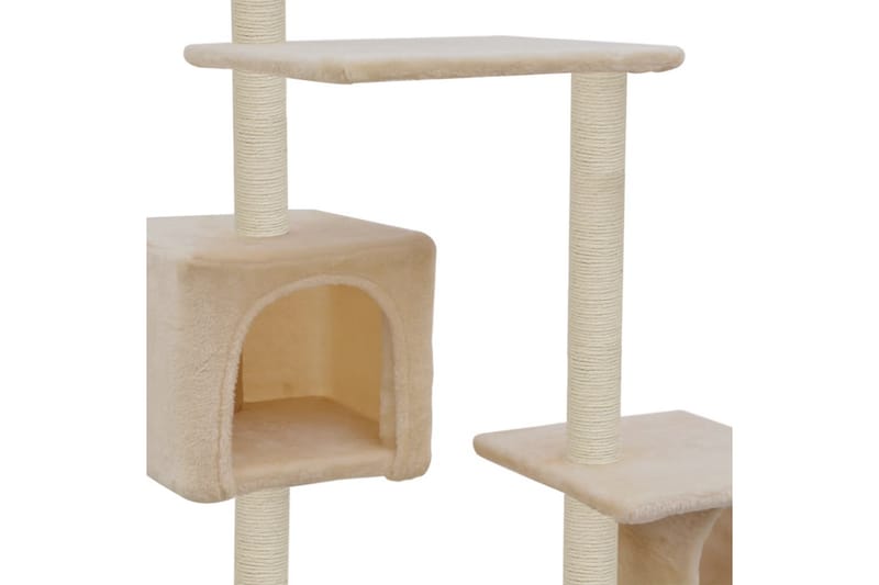 Klorestativ til katt med klorestolper i sisal 260 cm beige - Beige - Kattemøbler
