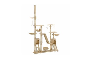 Kloretre med klorestenger i sisal 230-250 cm beige - Beige - Sport & fritid - Til dyrene - Katt - Kattemøbler