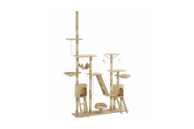 Kloretre med klorestenger i sisal 230-250 cm beige - Beige - Sport & fritid - Til dyrene - Katt - Kattemøbler