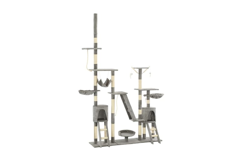 Kloretre med klorestenger i sisal 230-250 cm grå - Grå - Sport & fritid - Til dyrene - Katt - Kattemøbler