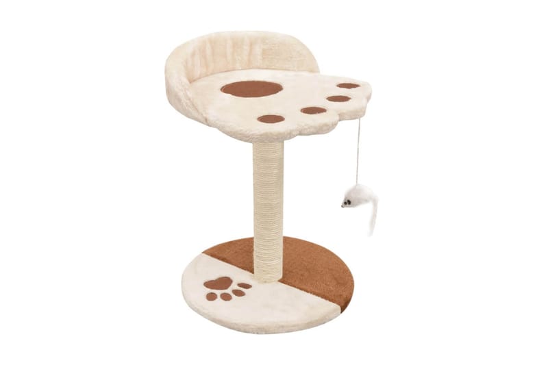 Kloretre med klorestolpe i sisal 40 cm beige og brun - Beige/Brun - Sport & fritid - Til dyrene - Katt - Kattemøbler