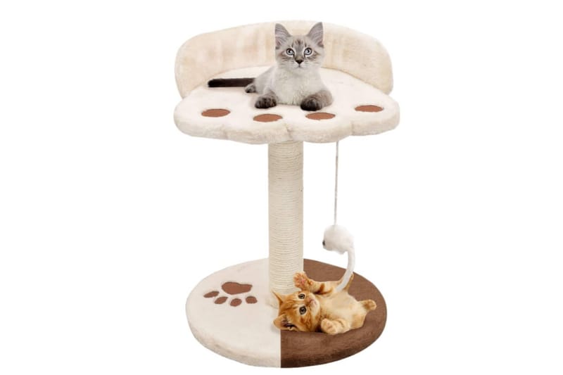 Kloretre med klorestolpe i sisal 40 cm beige og brun - Beige/Brun - Sport & fritid - Til dyrene - Katt - Kattemøbler