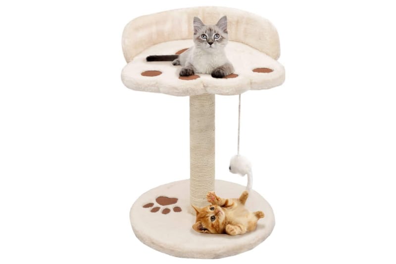 Kloretre med klorestolpe i sisal 40 cm beige og brun - Beige/Brun - Sport & fritid - Til dyrene - Katt - Kattemøbler