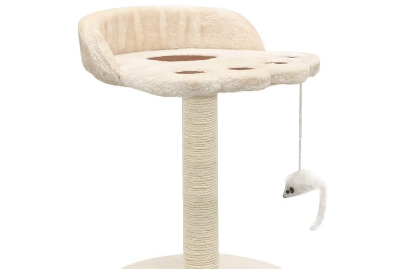 Kloretre med klorestolpe i sisal 40 cm beige og brun - Beige/Brun - Sport & fritid - Til dyrene - Katt - Kattemøbler